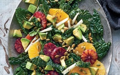 Orange-Kale-Avocado Salad with Sesame-Citrus Bliss Dressing